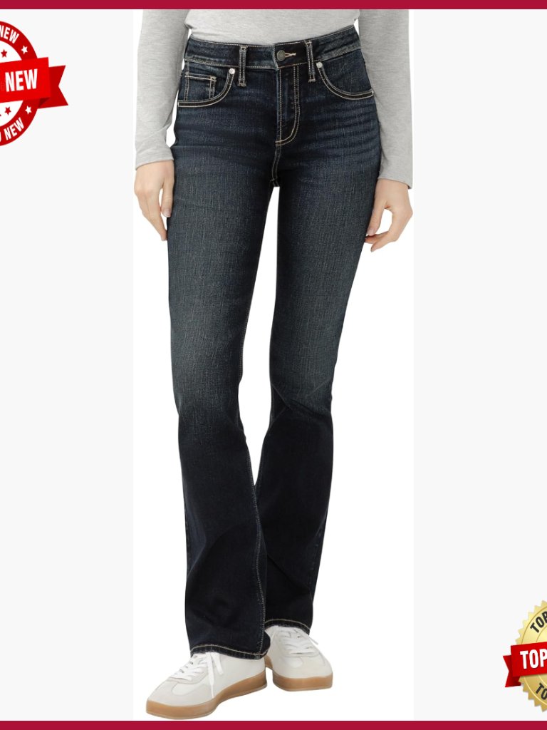 High Rise Curvy Fit Slim Bootcut Jeans Power Stretch Denim
